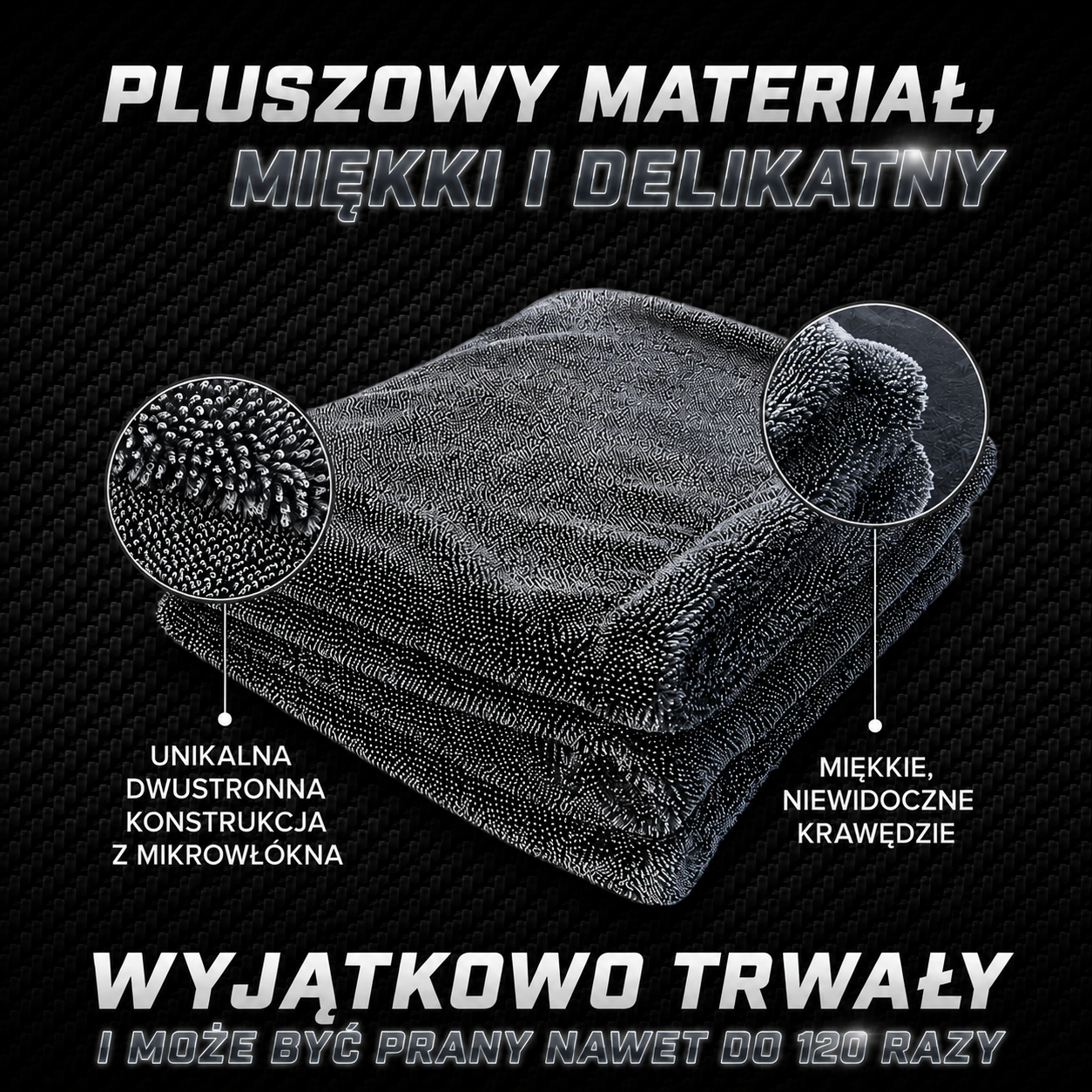 Ręcznik z Mikrofibry DetailStash™  – Perfekcyjne Osuszanie bez Smug i Zarysowań